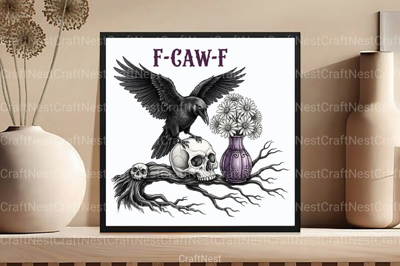 Funny Crow & Raven Caw Halloween Clipart Bundle - CraftNest - Digital Crafting and Art