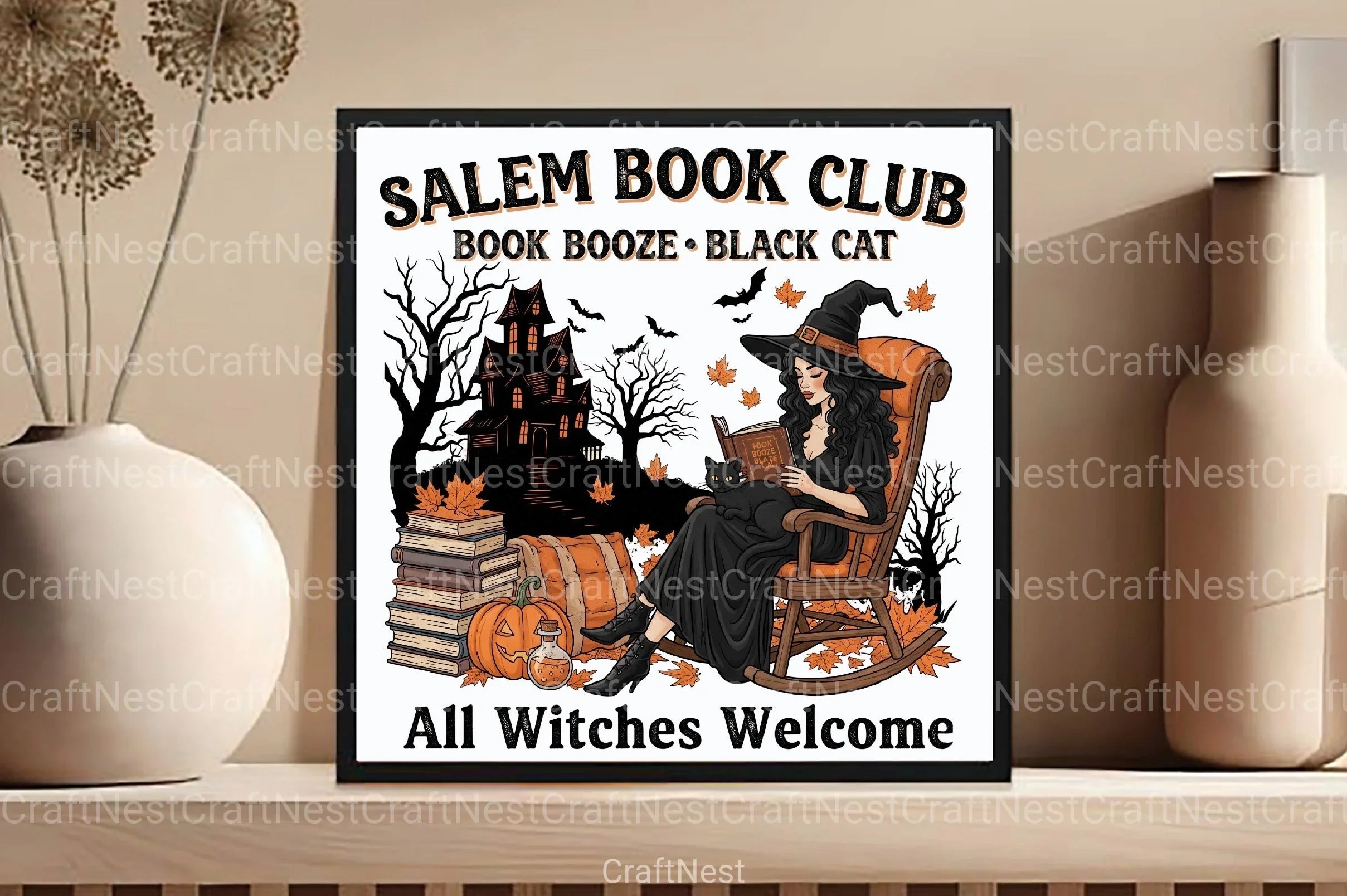 Halloween Witch Salem Book Club Clipart Bundle - CraftNest - Digital Crafting and Art