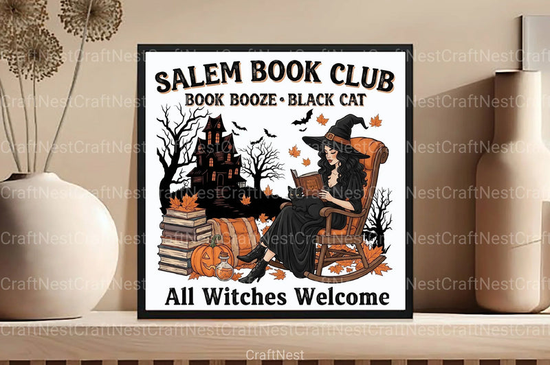 Halloween Witch Salem Book Club Clipart Bundle - CraftNest - Digital Crafting and Art
