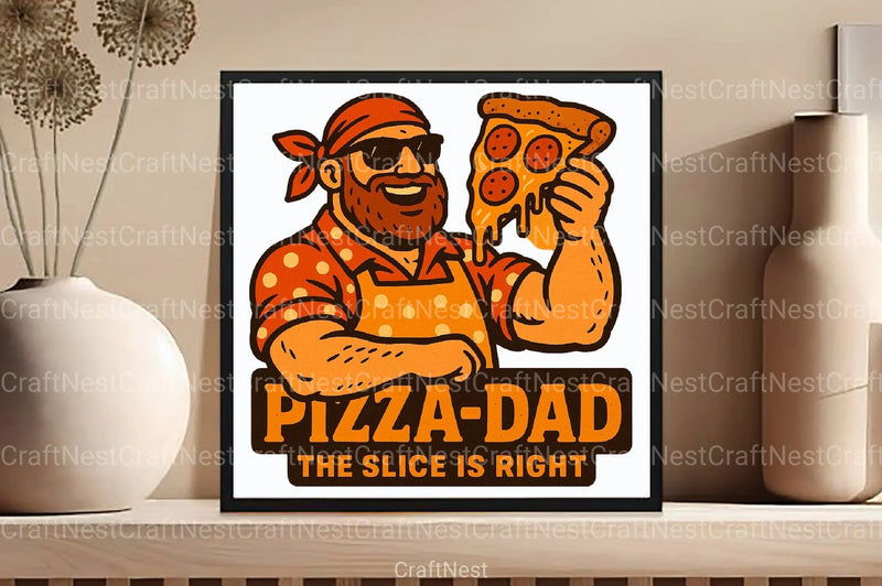 Funny Pizza Dad Father's Day Clipart Bundle - CraftNest - Digital Crafting and Art