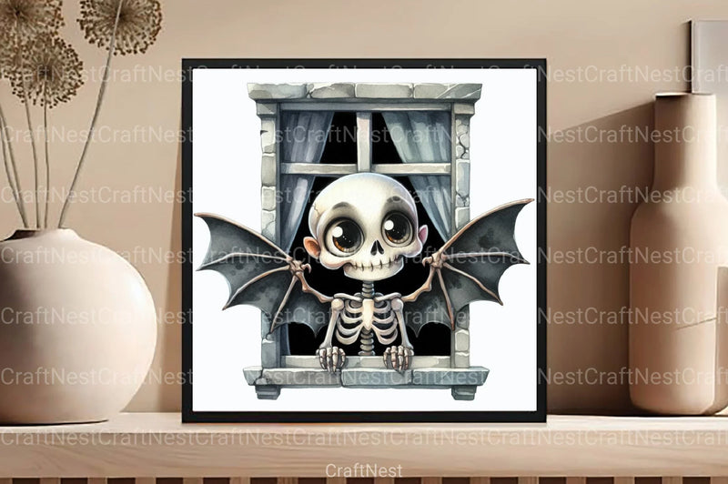 Funny Skeleton Peeking Clipart Bundle 5 - CraftNest - Digital Crafting and Art