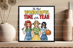 Retro Halloween Vintage Horror Girls Clipart Bundle - CraftNest - Digital Crafting and Art