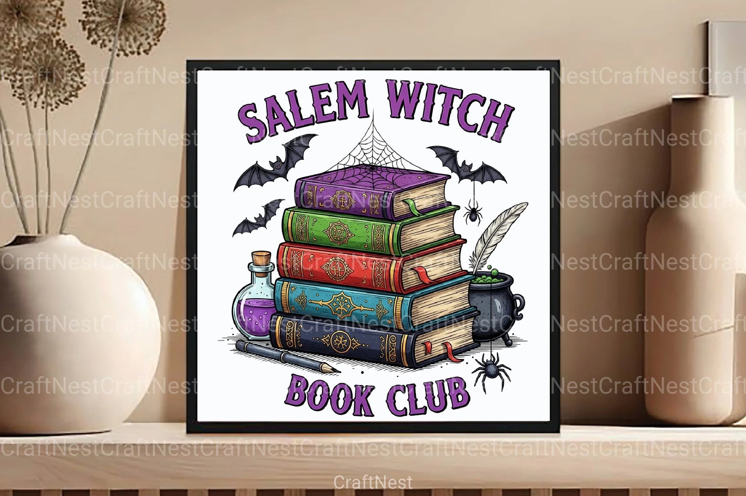 Salem Witch Book Club Halloween Clipart Bundle - CraftNest - Digital Crafting and Art