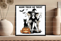 Vintage Halloween Witch & Cat Clipart Bundle - CraftNest - Digital Crafting and Art