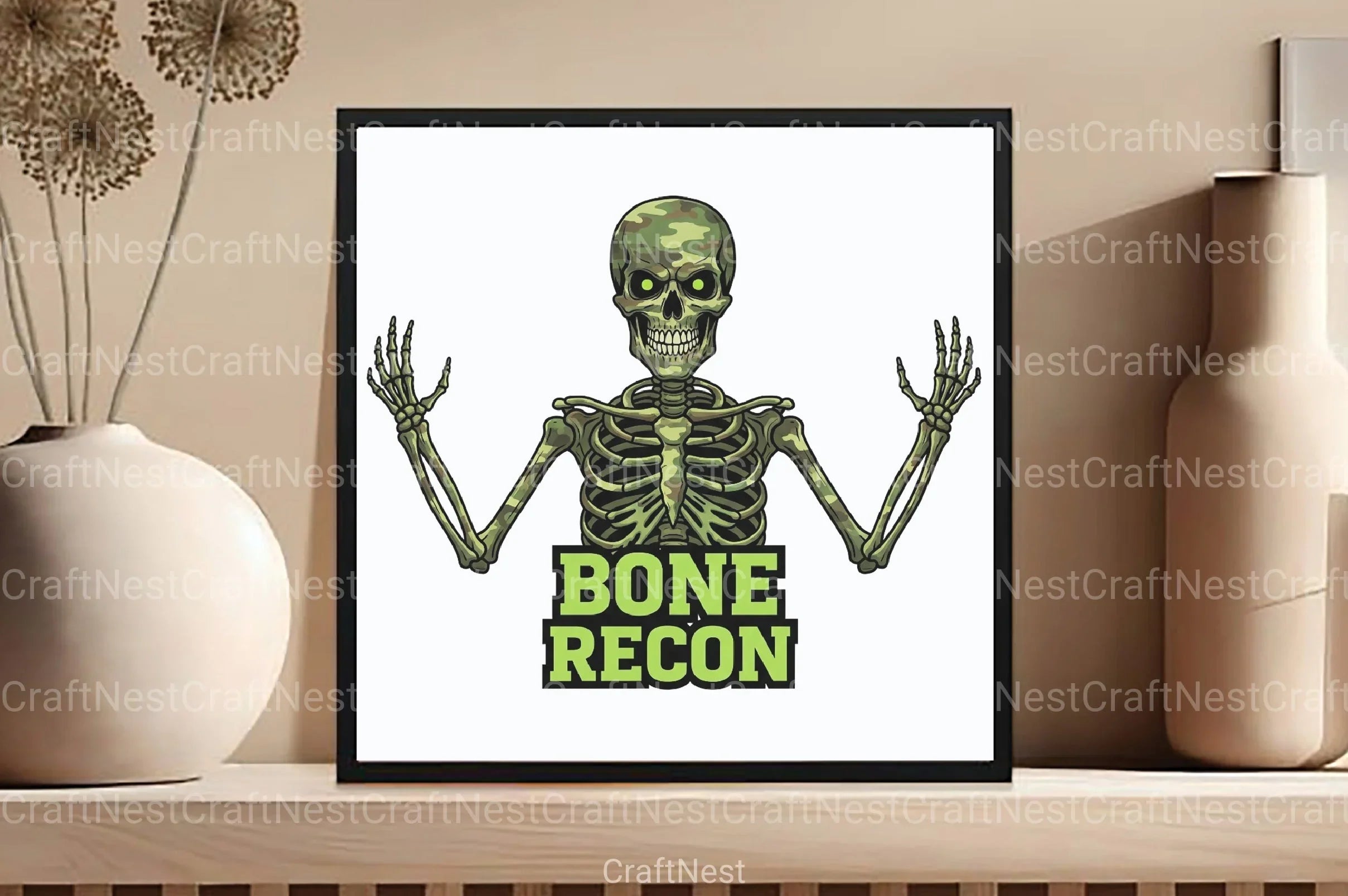 Camo Skeleton Halloween Clipart Bundle - CraftNest - Digital Crafting and Art