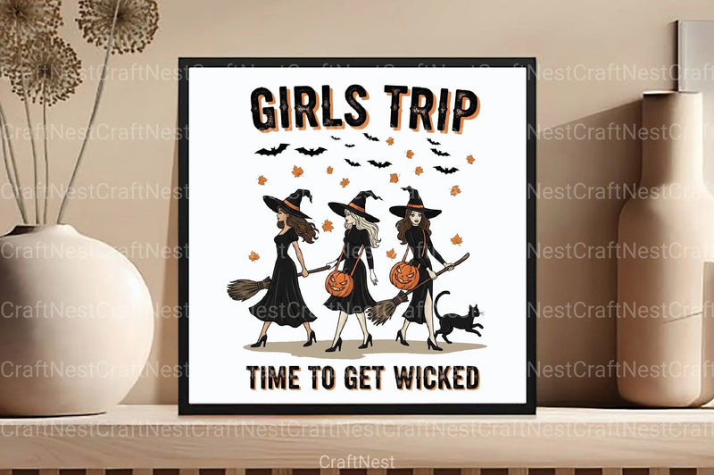 Halloween Witch Girls Trip Autumn Clipart Bundle - CraftNest - Digital Crafting and Art
