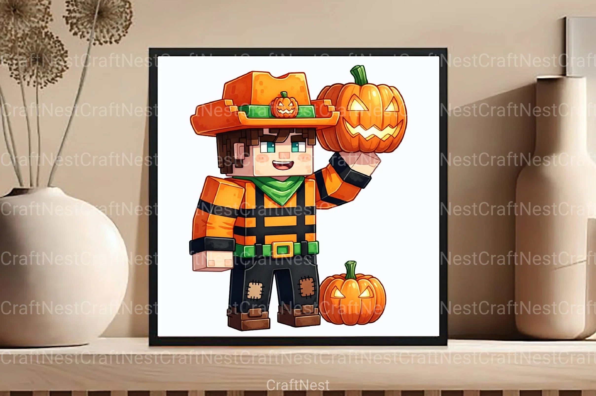 Minecraft Boy Dabbing Halloween Clipart Bundle 1232 - CraftNest - Digital Crafting and Art