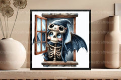 Funny Skeleton Peeking Clipart Bundle 4 - CraftNest - Digital Crafting and Art