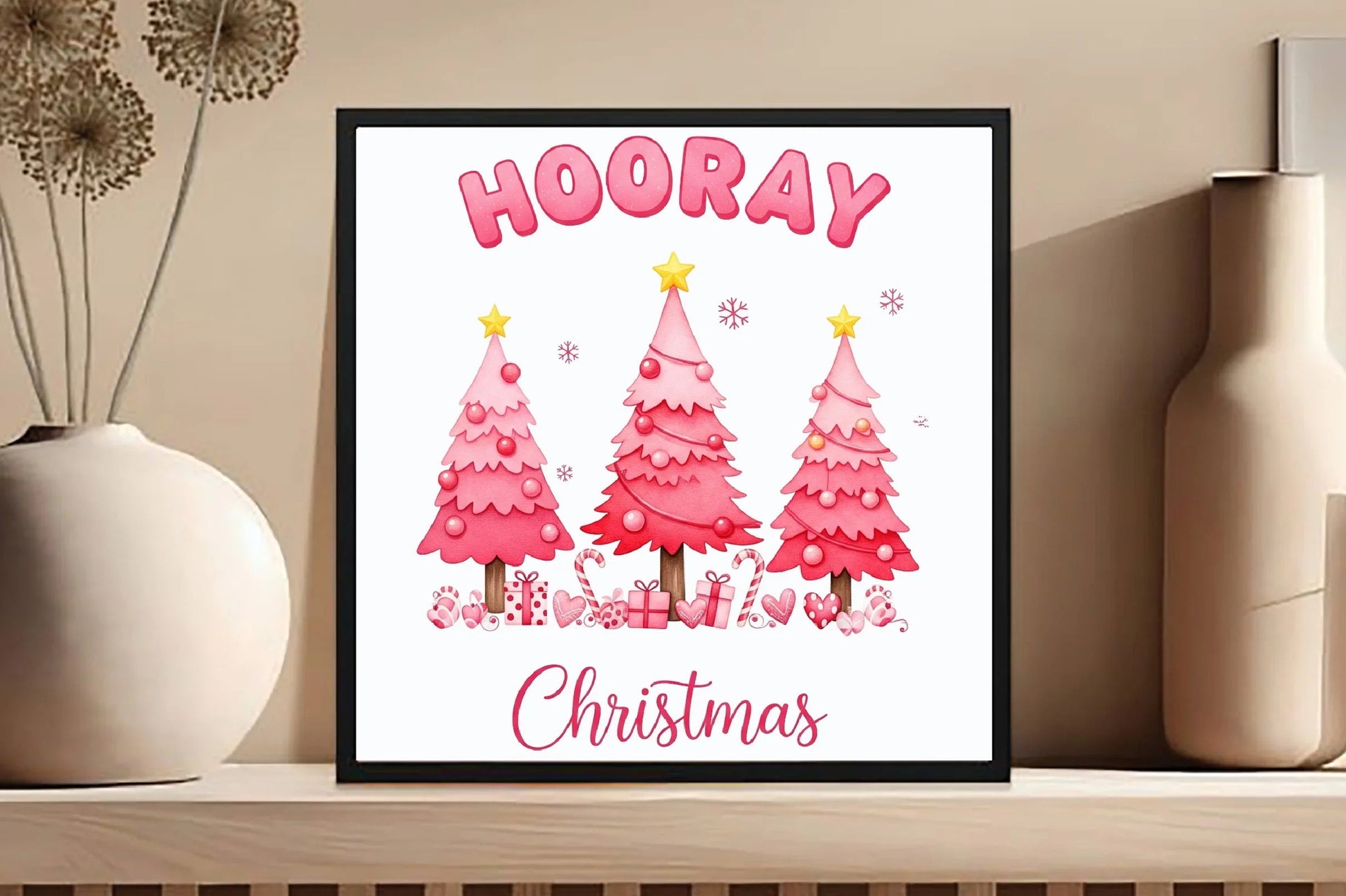 Hooray Christmas Pink Tree Clipart Bundle - CraftNest - Digital Crafting and Art