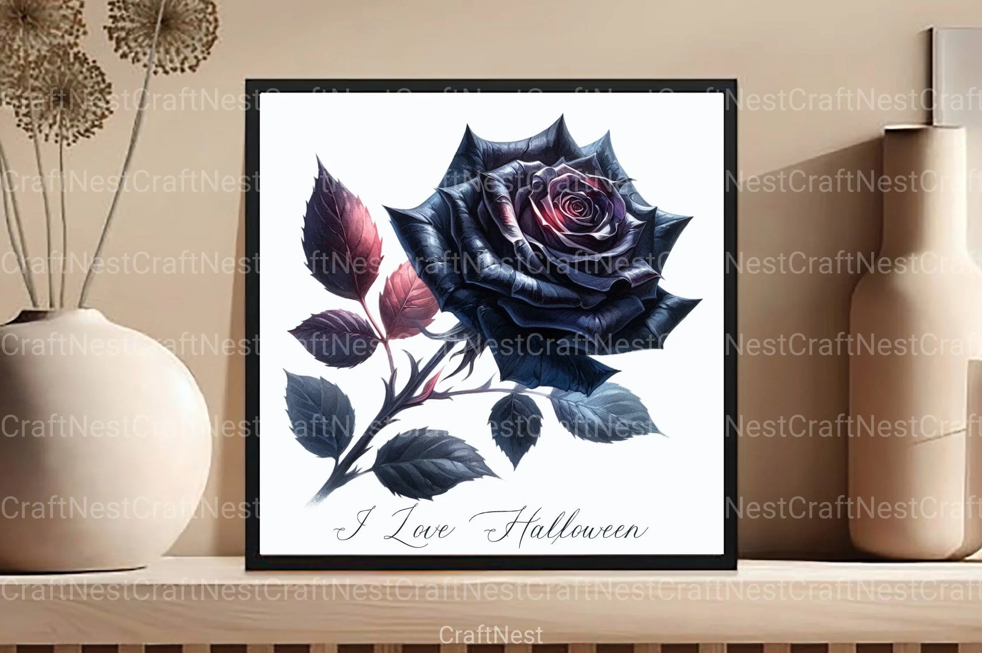 I Love Halloween Roses Clipart Bundle - CraftNest - Digital Crafting and Art