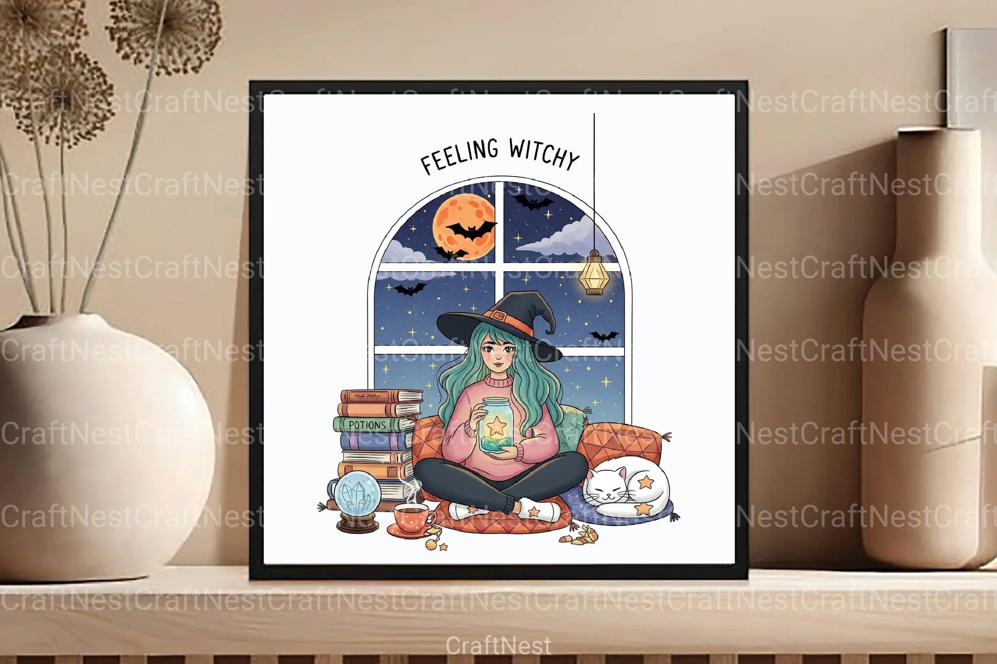 Celestial Witch Clipart Bundle - Witchy Art Collection - CraftNest - Digital Crafting and Art