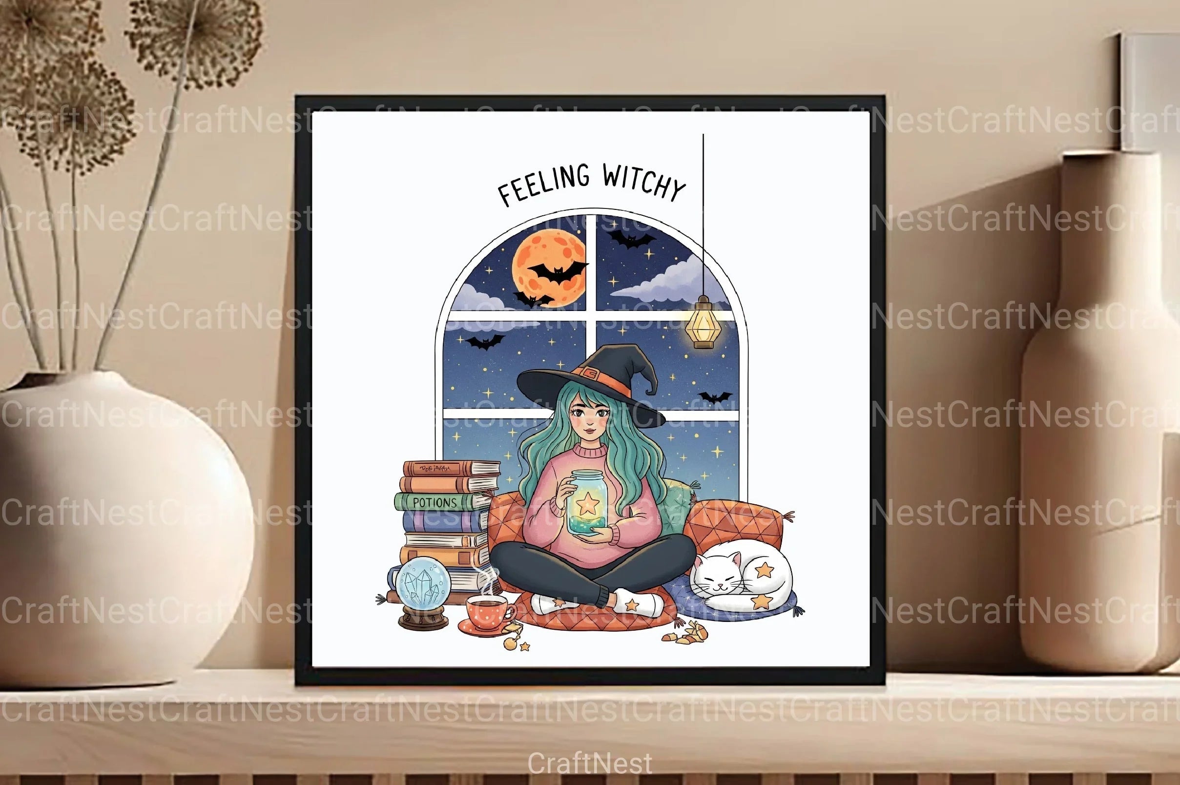 Celestial Witch Clipart Bundle - Witchy Art Collection - CraftNest - Digital Crafting and Art