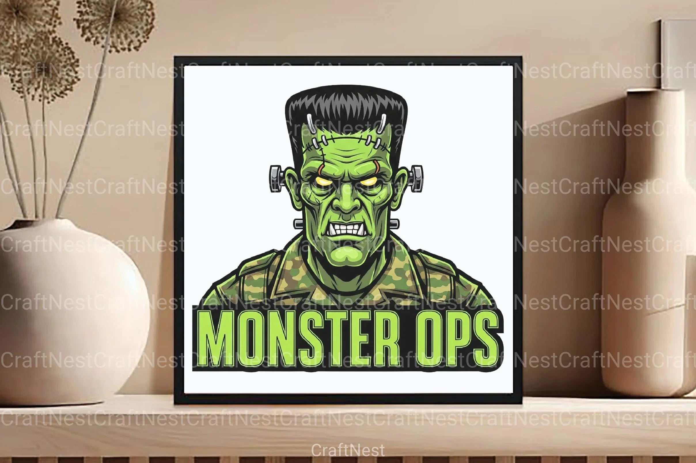 Camo Monster Halloween Clipart Bundle - CraftNest - Digital Crafting and Art