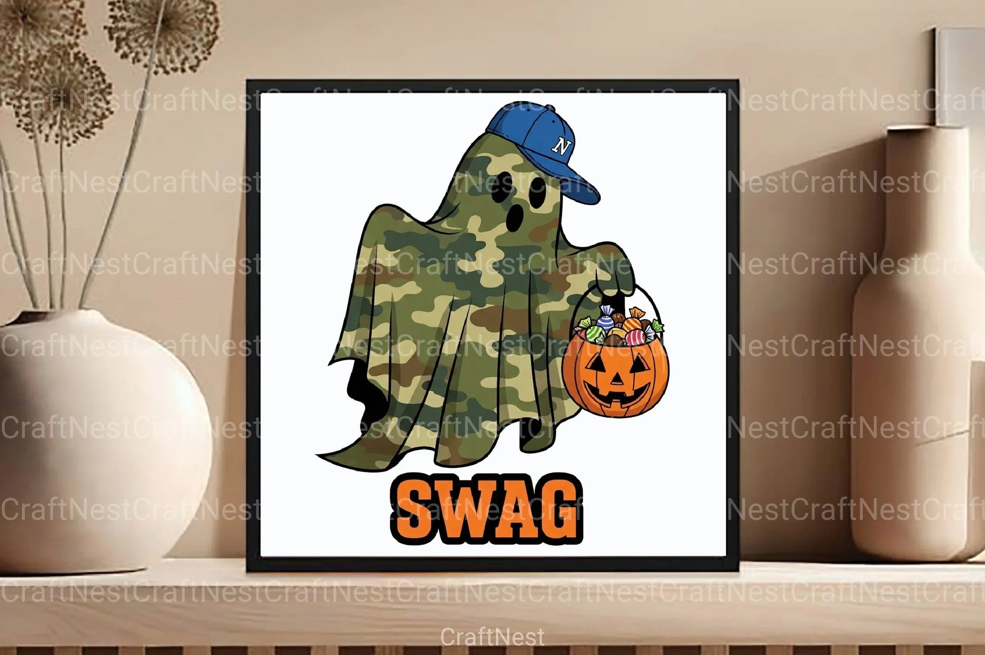Camo Ghost Halloween Clipart Bundle - CraftNest - Digital Crafting and Art