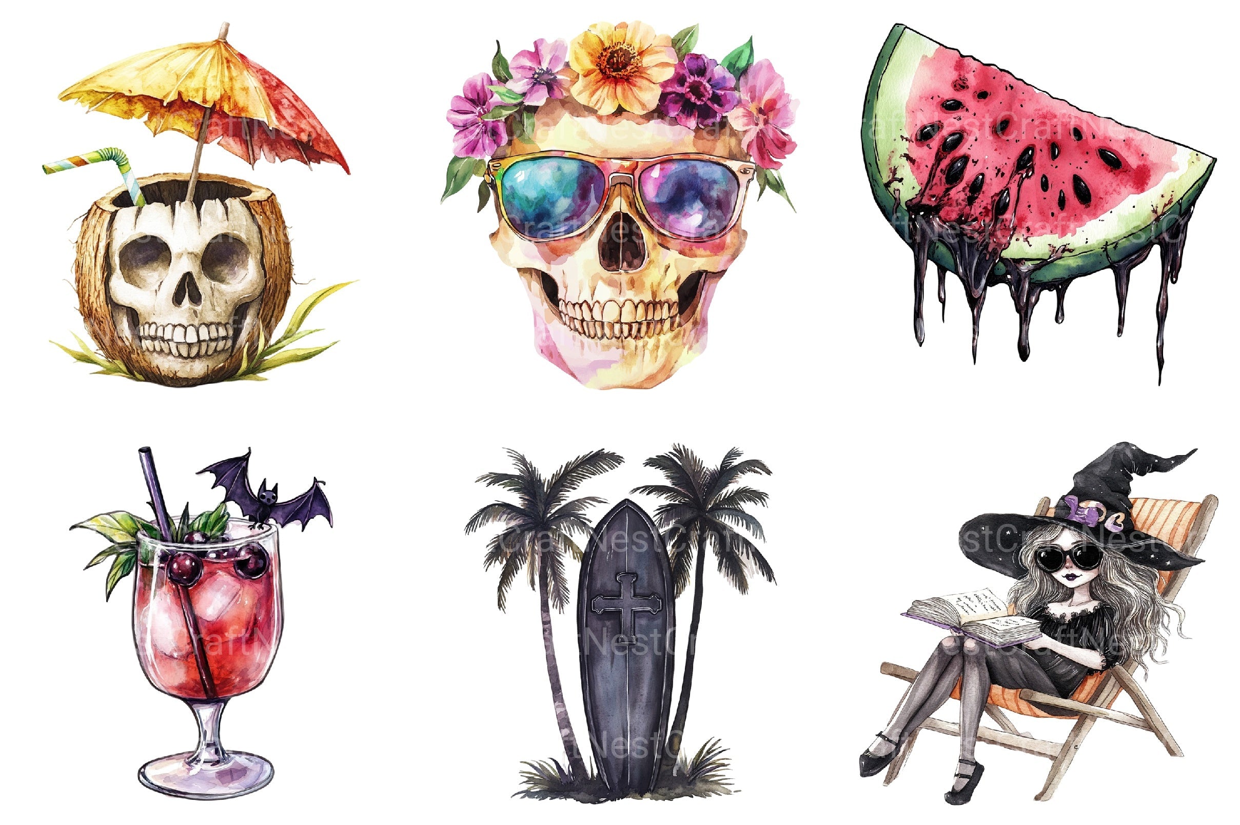 Gothic Summer Clipart Bundle 3