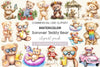 Summer Teddy Bear Clipart Bundle