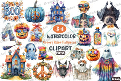 Groovy Retro Halloween Clipart Bundle - CraftNest - Digital Crafting and Art