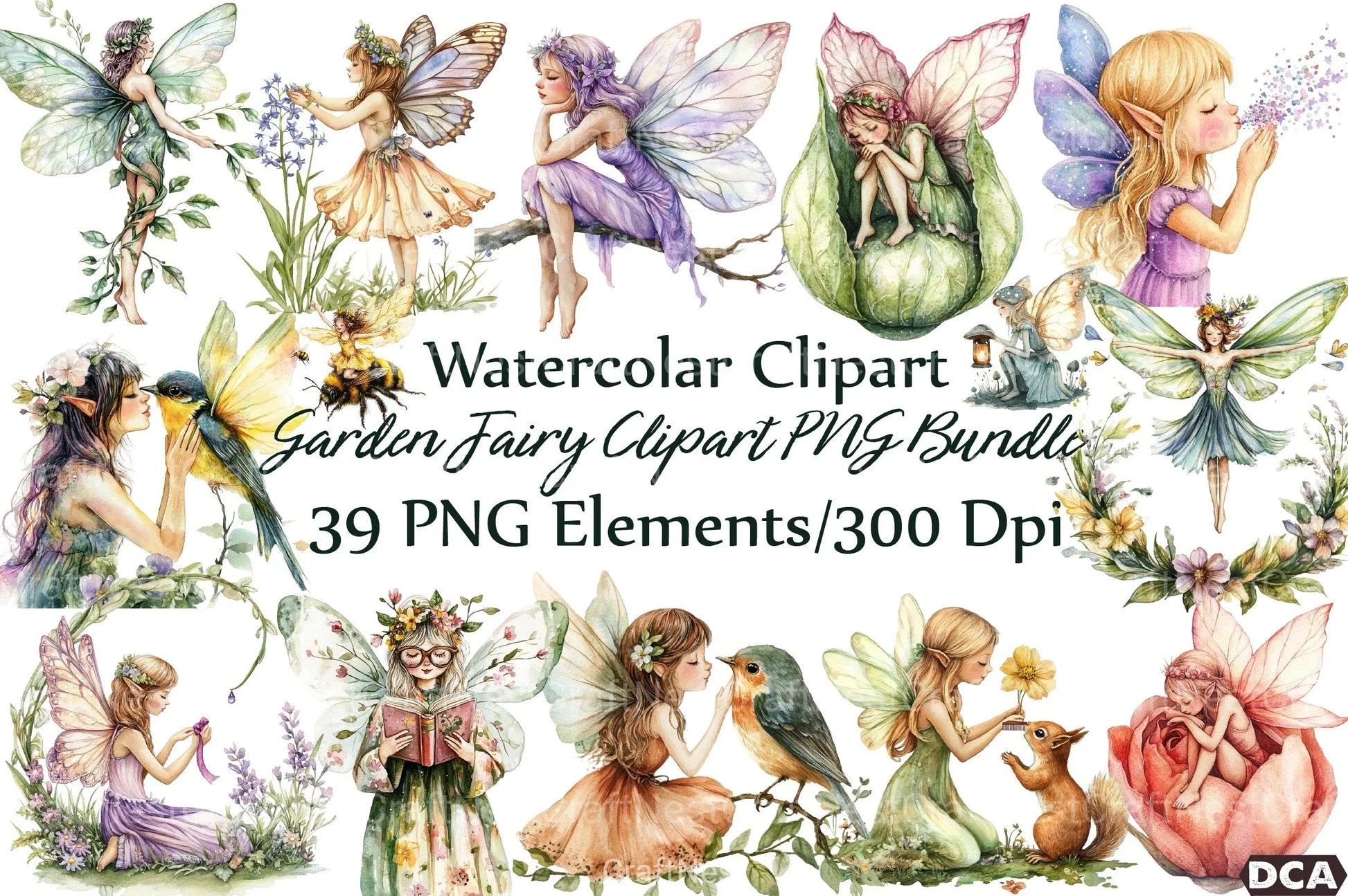Garden Fairy Clipart Bundle - CraftNest - Digital Crafting and Art