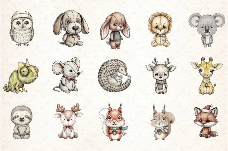 Christmas Animal Clipart Bundle 1 - CraftNest - Digital Crafting and Art