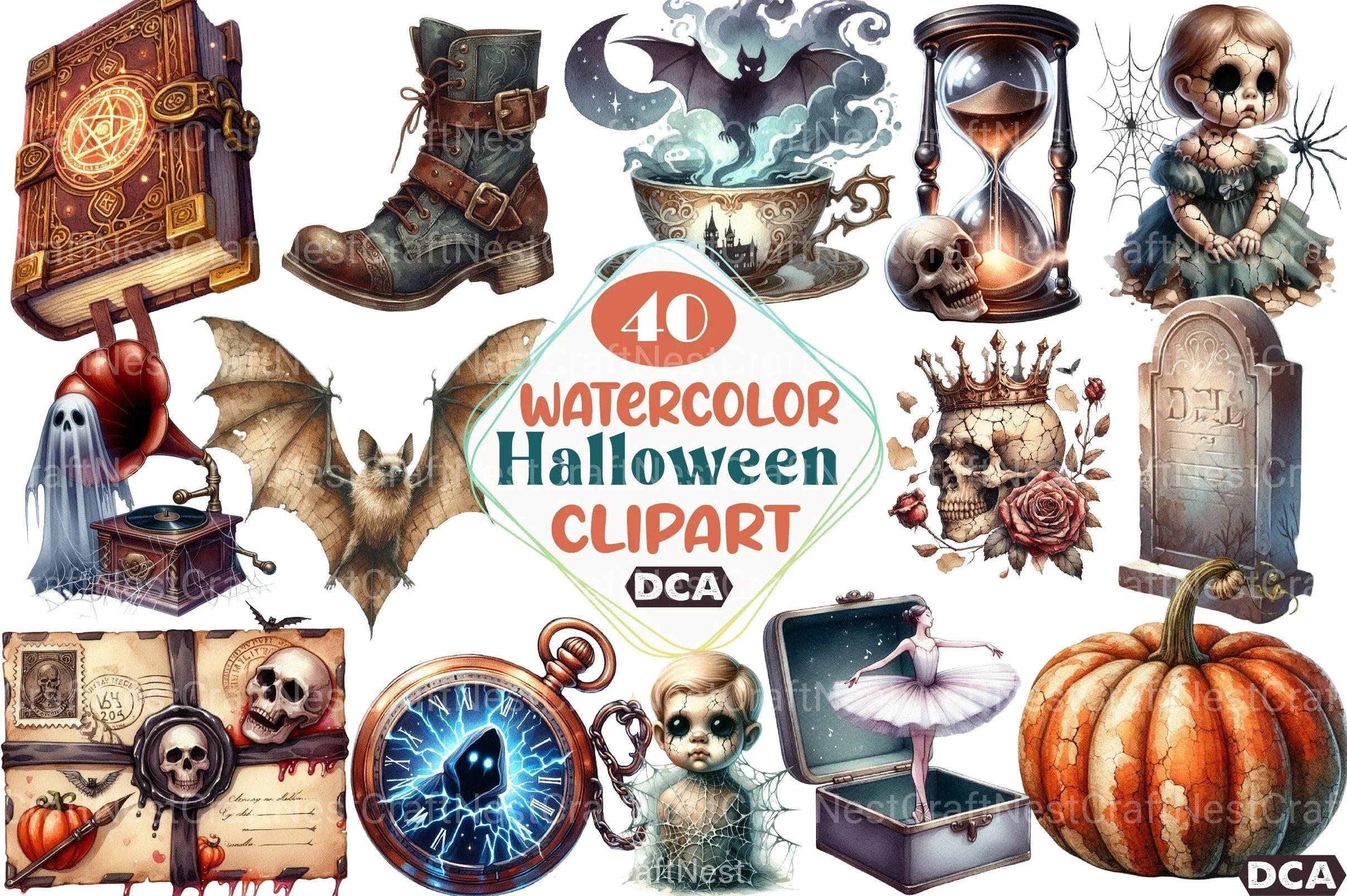 Antique Halloween Clipart Bundle 8 - CraftNest - Digital Crafting and Art