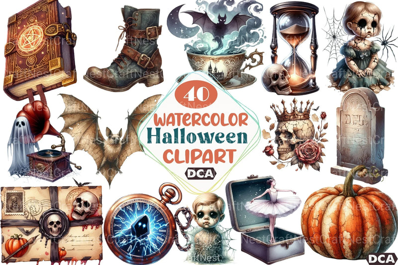 Antique Halloween Clipart Bundle 8 - CraftNest - Digital Crafting and Art