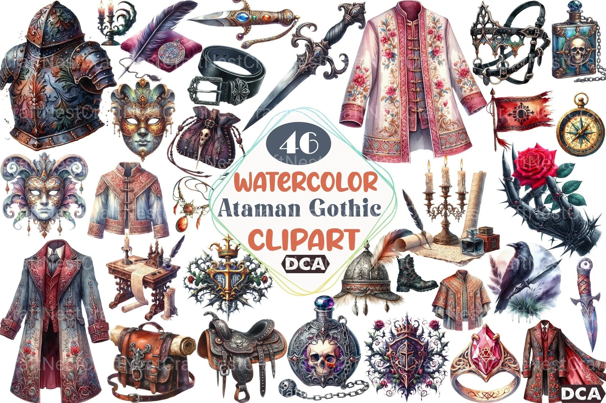 Ataman Gothic Clipart Bundle - CraftNest - Digital Crafting and Art