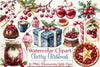 Midnight Cherry Christmas Clipart Bundle