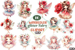 Flower Glitter Fairy Clipart Bundle - CraftNest - Digital Crafting and Art