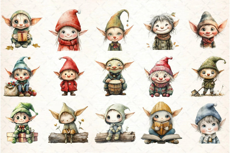 Whimsical Elf Clipart Bundle - CraftNest - Digital Crafting and Art