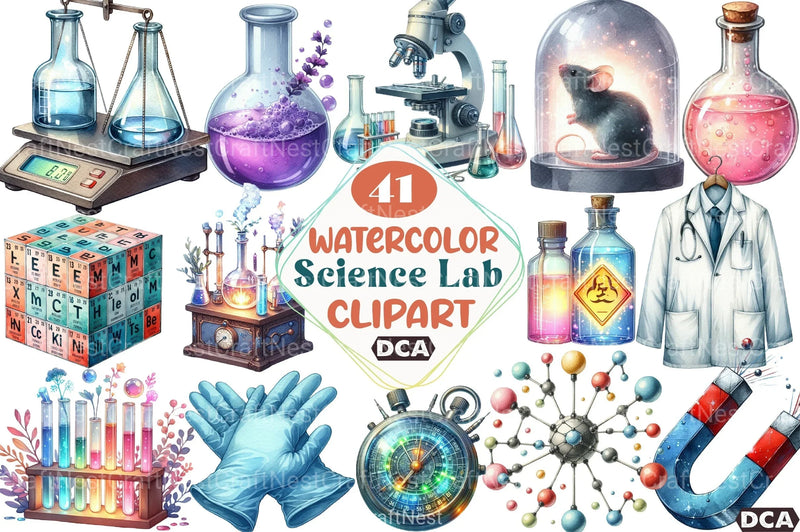 Science Lab Clipart Bundle - CraftNest - Digital Crafting and Art