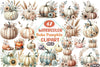 Boho Floral Pumpkin Clipart Collection Bundle