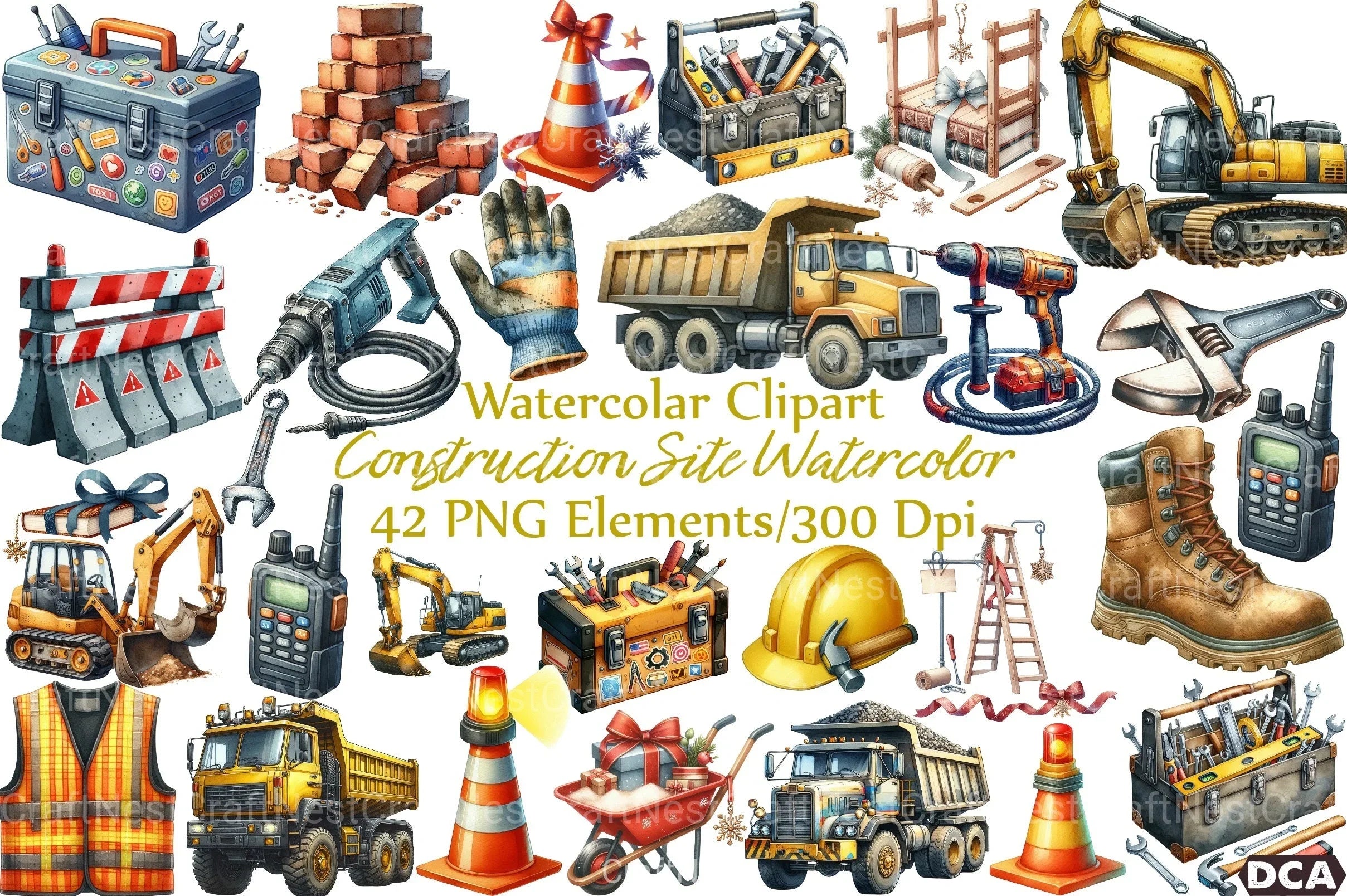 Construction Site Clipart Bundle - CraftNest - Digital Crafting and Art