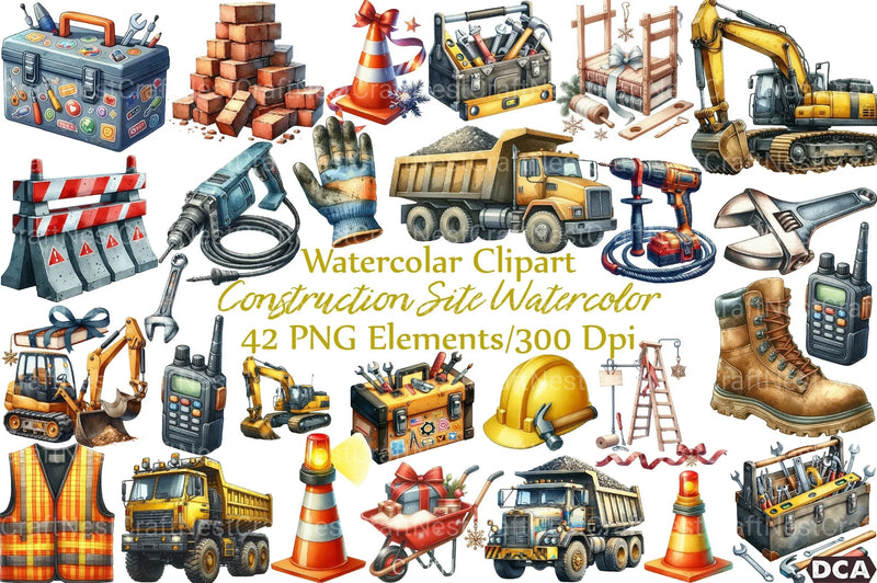 Construction Site Clipart Bundle - CraftNest - Digital Crafting and Art