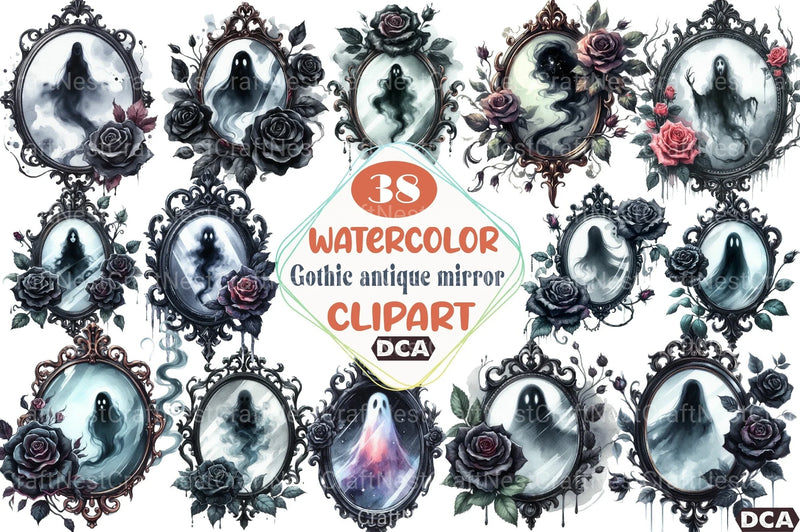 Gothic Antique Mirror Clipart Bundle - CraftNest - Digital Crafting and Art