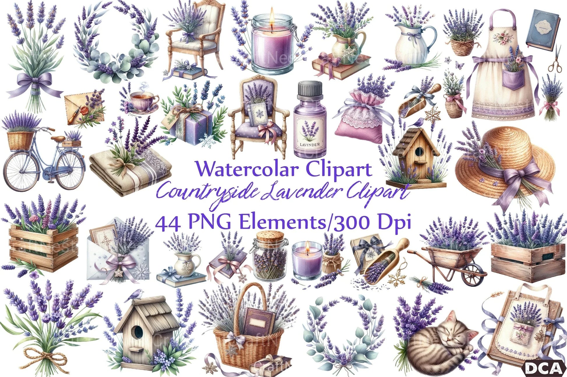 Countryside Lavender Clipart Bundle 102 - CraftNest - Digital Crafting and Art