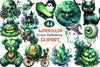 Green Halloween Clipart Bundle