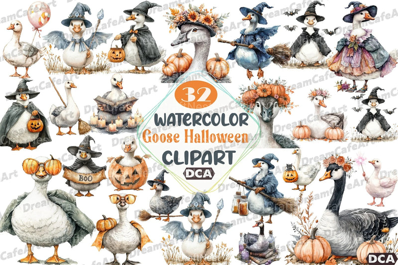 Witchy Goose Halloween Clipart Bundle - CraftNest - Digital Crafting and Art