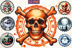 Halloween Round Stamp Clipart Bundle - CraftNest - Digital Crafting and Art