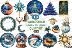 Celestial Christmas Clipart Bundle1 - CraftNest - Digital Crafting and Art