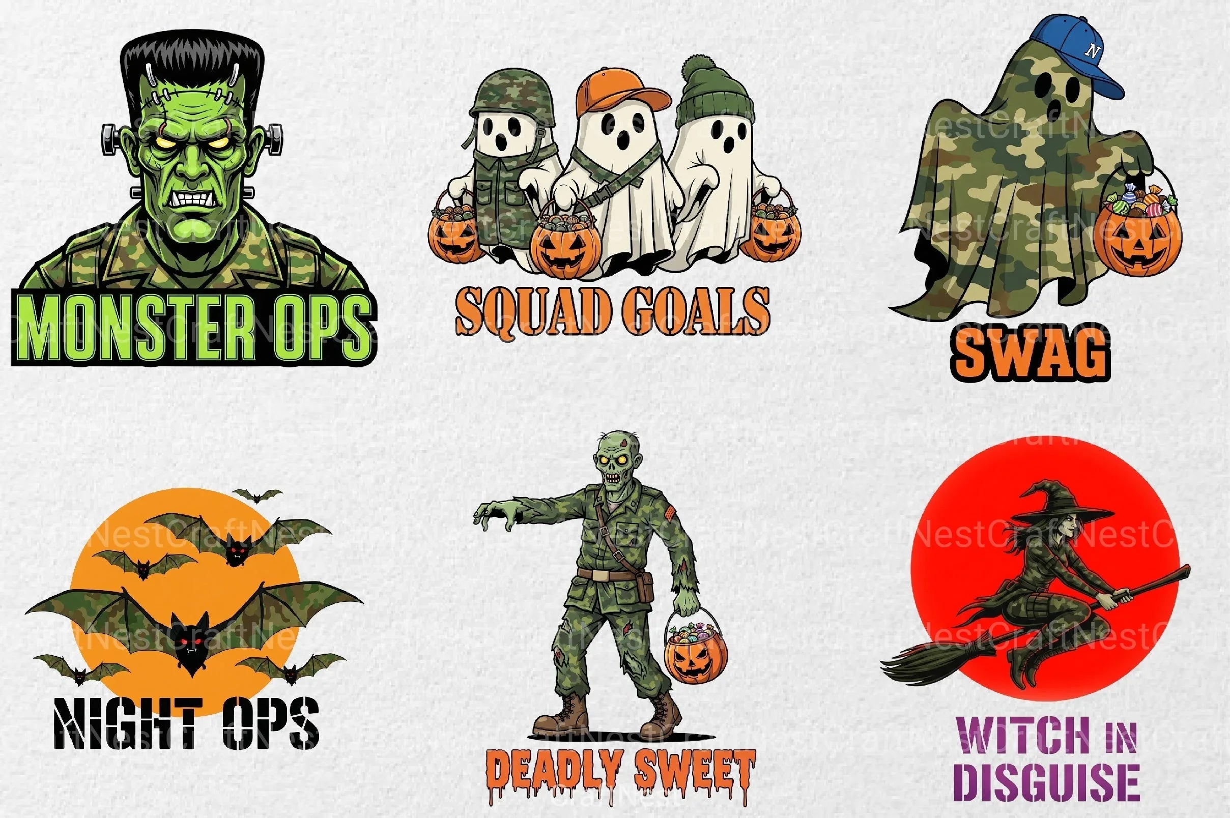 Camouflage Halloween Clipart Bundle - CraftNest - Digital Crafting and Art