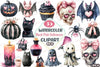 Black Pink Halloween Clipart Bundle
