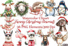 Funny Christmas Animals Clipart Bundle