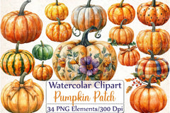 Pumpkin Patch Thanksgiving Clipart Bundle - CraftNest - Digital Crafting and Art