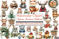 African American Christmas Clipart Bundle - CraftNest - Digital Crafting and Art