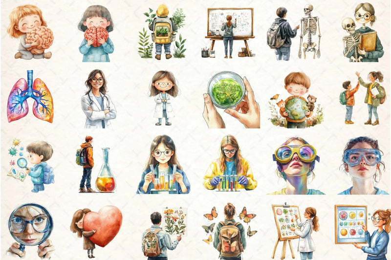 Funny Biology Classroom Clipart Bundle - CraftNest - Digital Crafting and Art