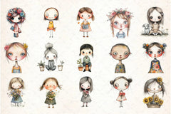 Flower Girls Clipart Bundle - CraftNest - Digital Crafting and Art