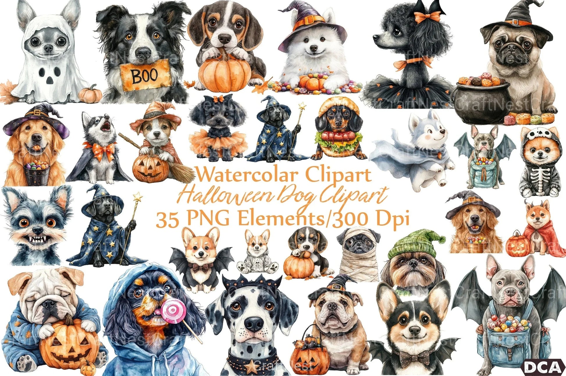 Halloween Dog Clipart Bundle 44 - CraftNest - Digital Crafting and Art