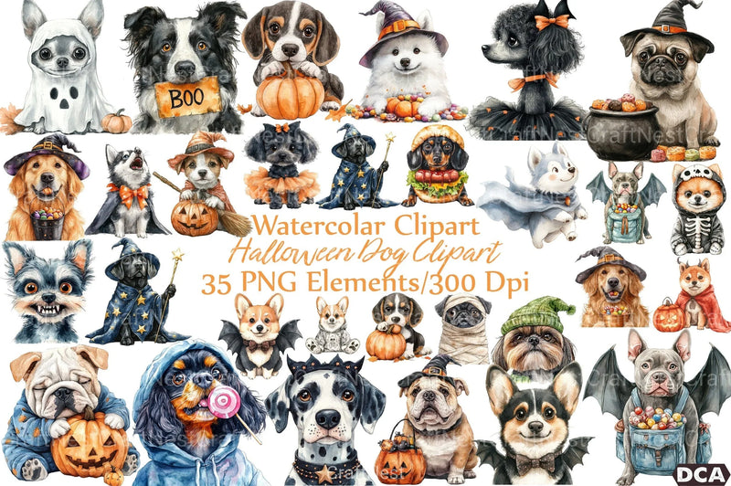 Halloween Dog Clipart Bundle 44 - CraftNest - Digital Crafting and Art