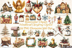 Woodland Christmas Clipart Bundle - CraftNest - Digital Crafting and Art