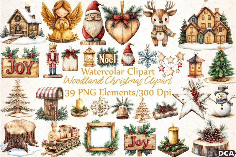 Woodland Christmas Clipart Bundle - CraftNest - Digital Crafting and Art